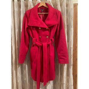 Vintage Red Belted Peacoat